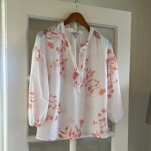 Floral White and Pink Women's Top